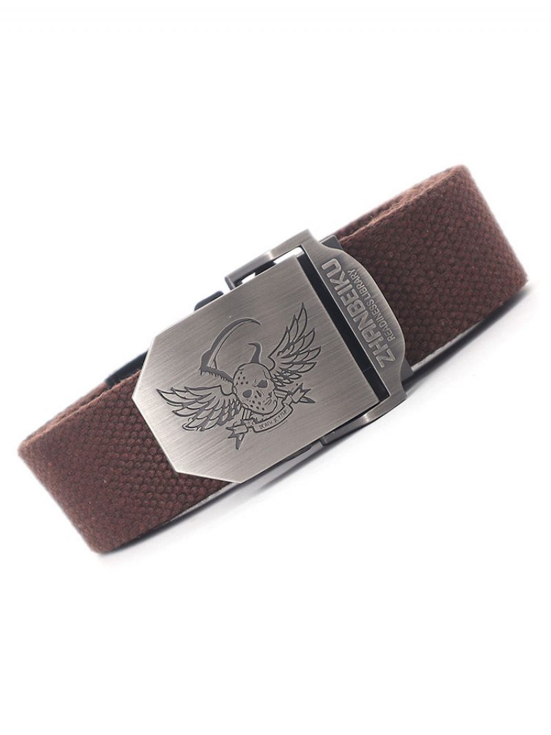 Ceinture Pour Homme Crâne Polyester Qualité Bleu Marine - Marron Café