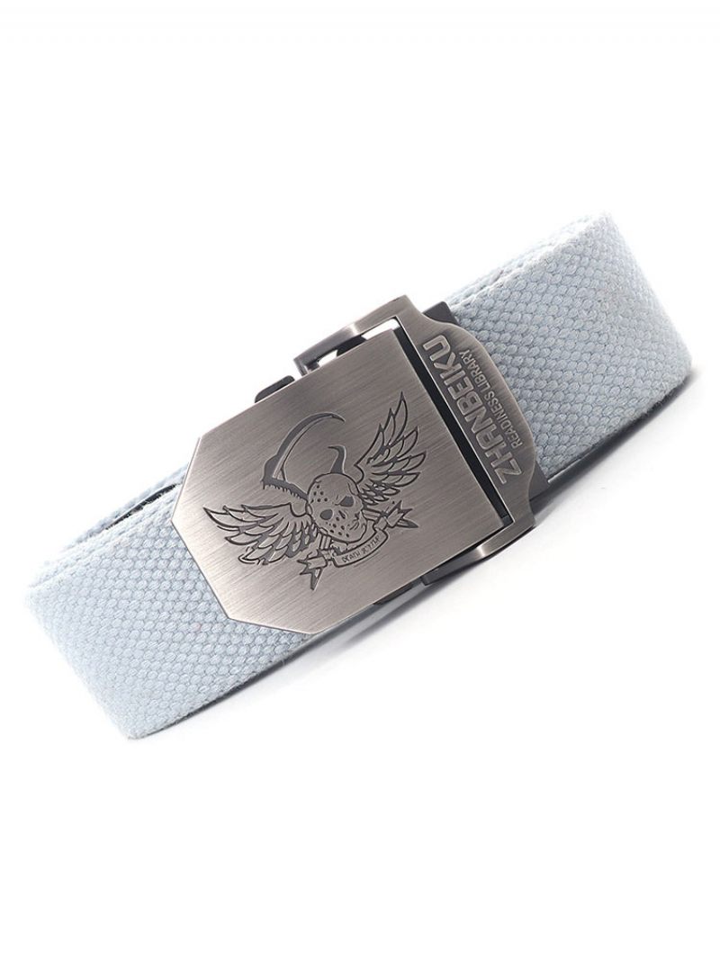 Ceinture Pour Homme Crâne Polyester Qualité Bleu Marine - Gris Clair