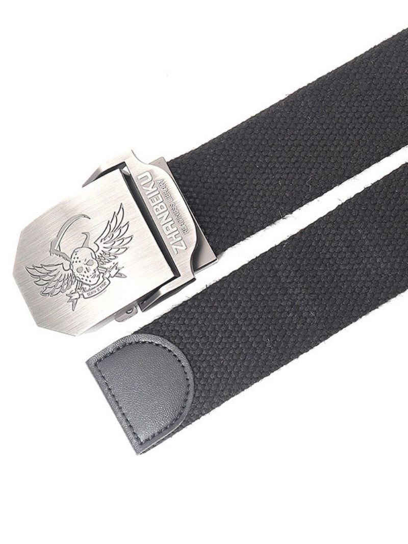 Ceinture Pour Homme Crâne Polyester Qualité Bleu Marine - Noir