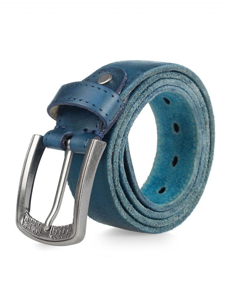 Ceinture Homme Cuir Mode Marron Clair - Bleu