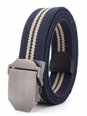 Ceinture Qualité Pour Homme Toile Bicolore Bleu Marine