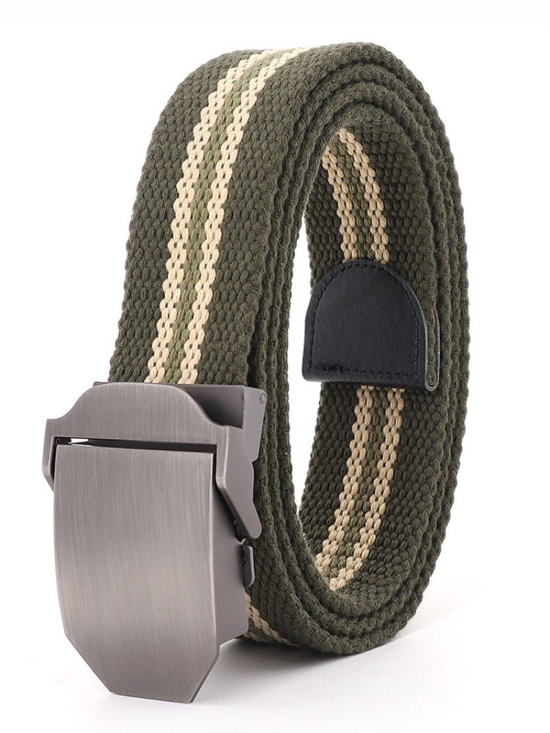 Ceinture Qualité Pour Homme Toile Bicolore Bleu Marine - Vert Chasseur