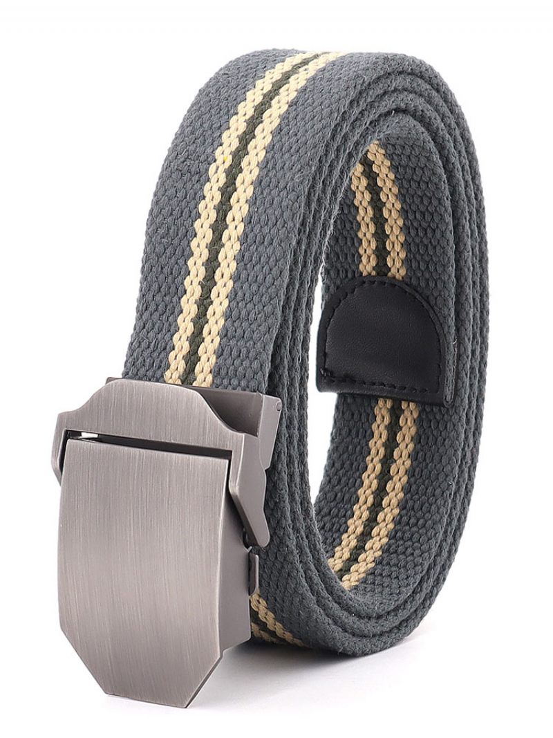 Ceinture Qualité Pour Homme Toile Bicolore Bleu Marine - Gris