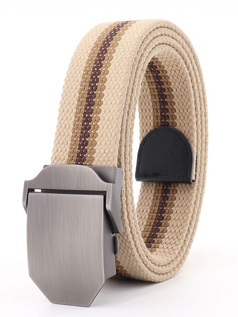 Ceinture Qualité Pour Homme Toile Bicolore Bleu Marine - Kaki