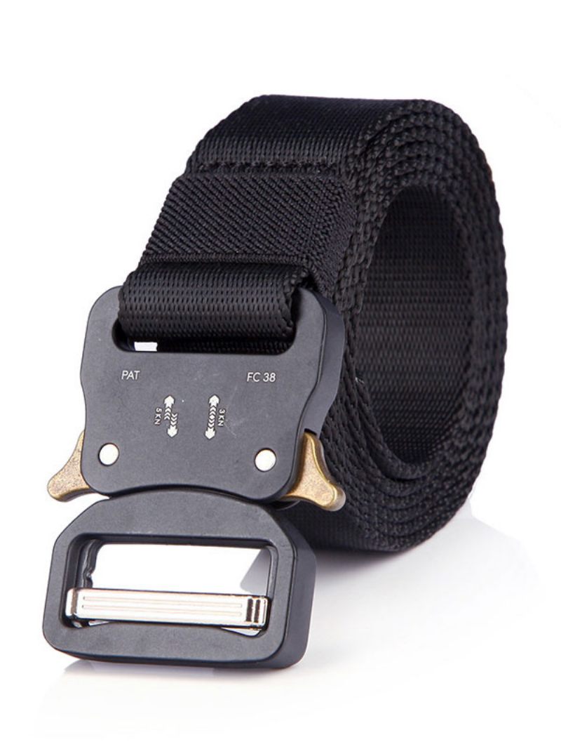 Ceinture Qualité Pour Hommes Verte Chasseur Polyester - Noir