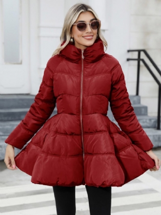 Manteau D'hiver Pour Femmes Col Montant Poches Zippées Vêtements D'extérieur