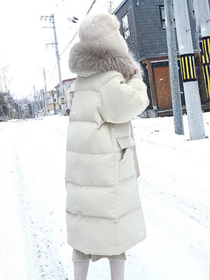 Manteaux Bouffants Pour Femmes Écru Blanc Épais Vêtements D'extérieur D'hiver - Beige