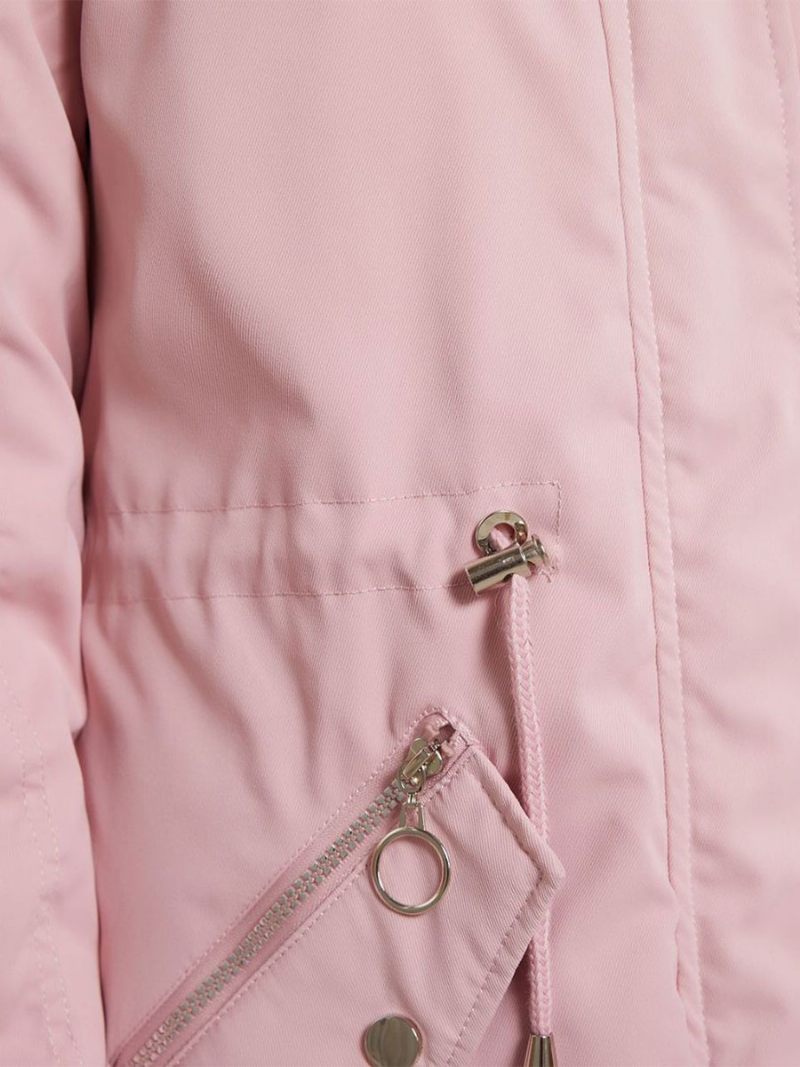 Manteaux Coton Rose À Capuche Vêtements D'extérieur D'hiver Pour Femmes 2024 - Rose