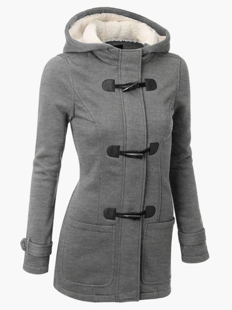 Vestes D'hiver Pour Femmes Sweat À Capuche Manteau Gris Vêtements D'extérieur