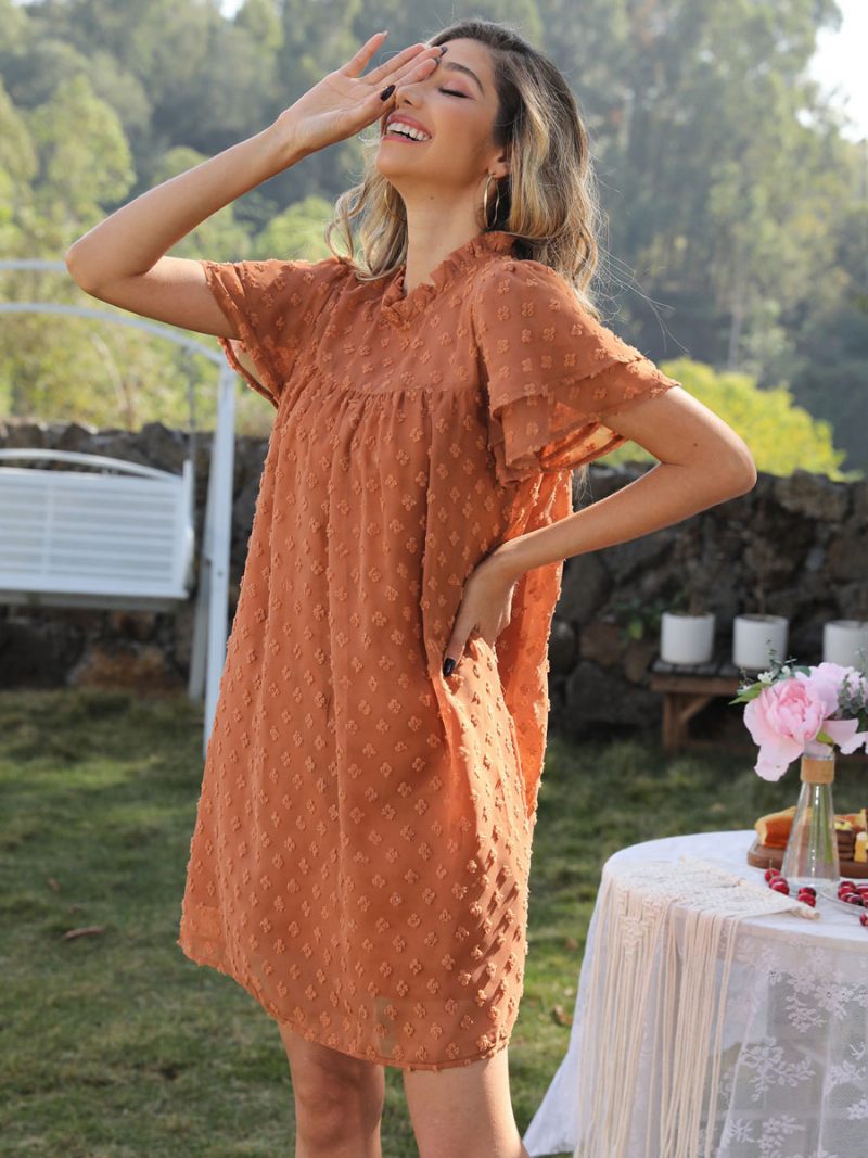 Robe D'été D'anniversaire Pour Femme Plage Marron Café - Marron Café