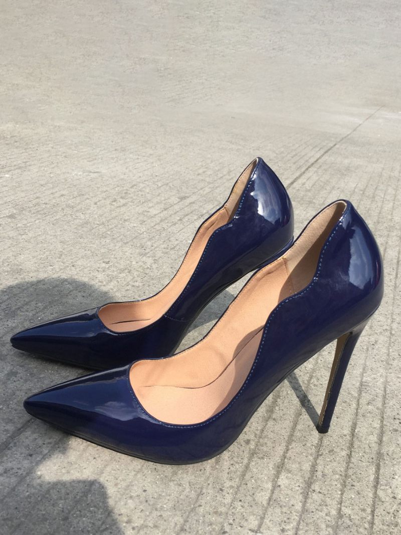 Chaussures Habillées Noires Pour Femmes Talons Hauts Soirée À Aiguilles - Marine Foncé