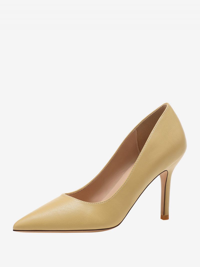 Chaussures Habillées À Talons Hauts Et Bout Pointu Pour Femmes - Beige