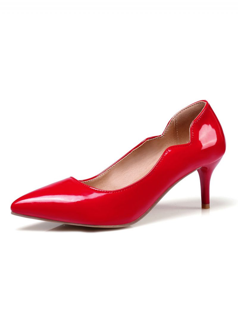 Escarpins À Bout Pointu Talons Chaton Nus Pour Femmes - Ture Rouge