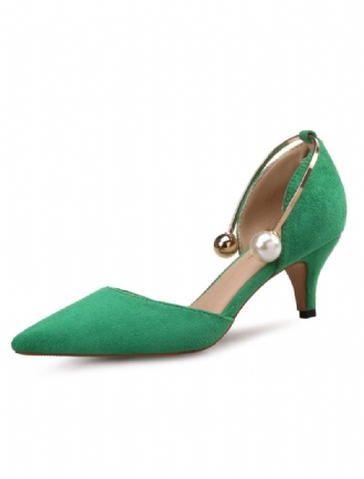 Escarpins D'orsay Turquoise Kitten Heel Avec Perles Pour Femme