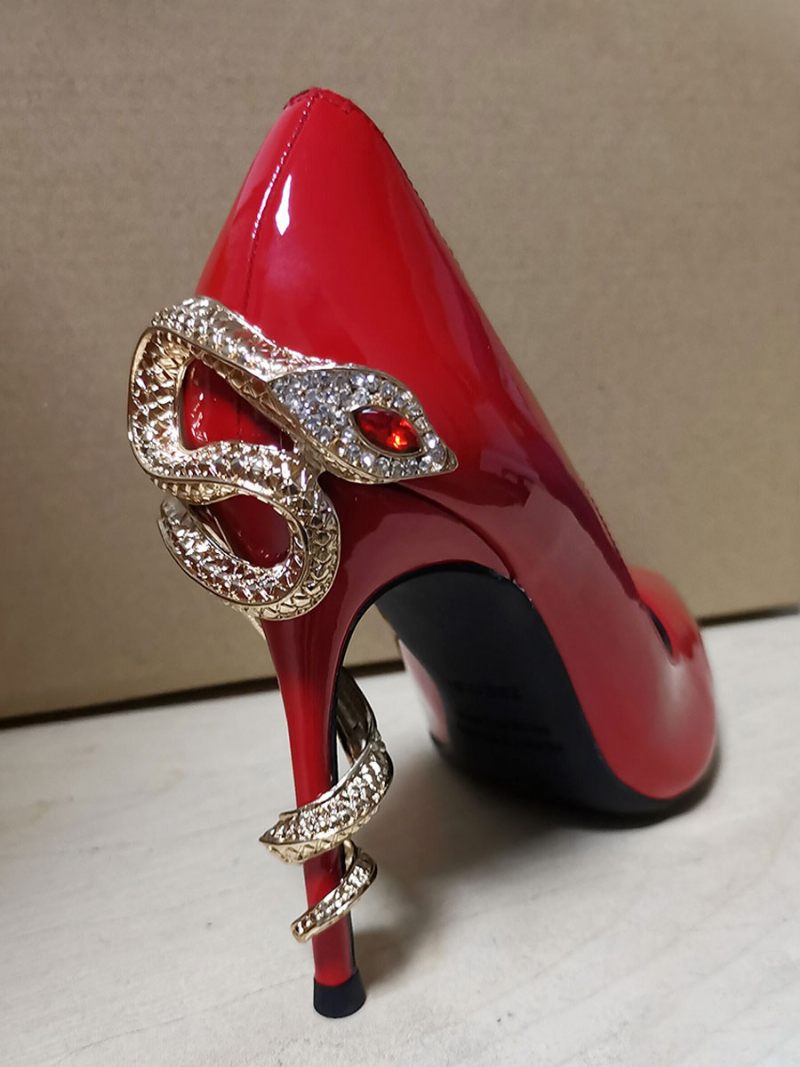 Escarpins À Talons Hauts Pour Femmes Cuir Pu - Rouge