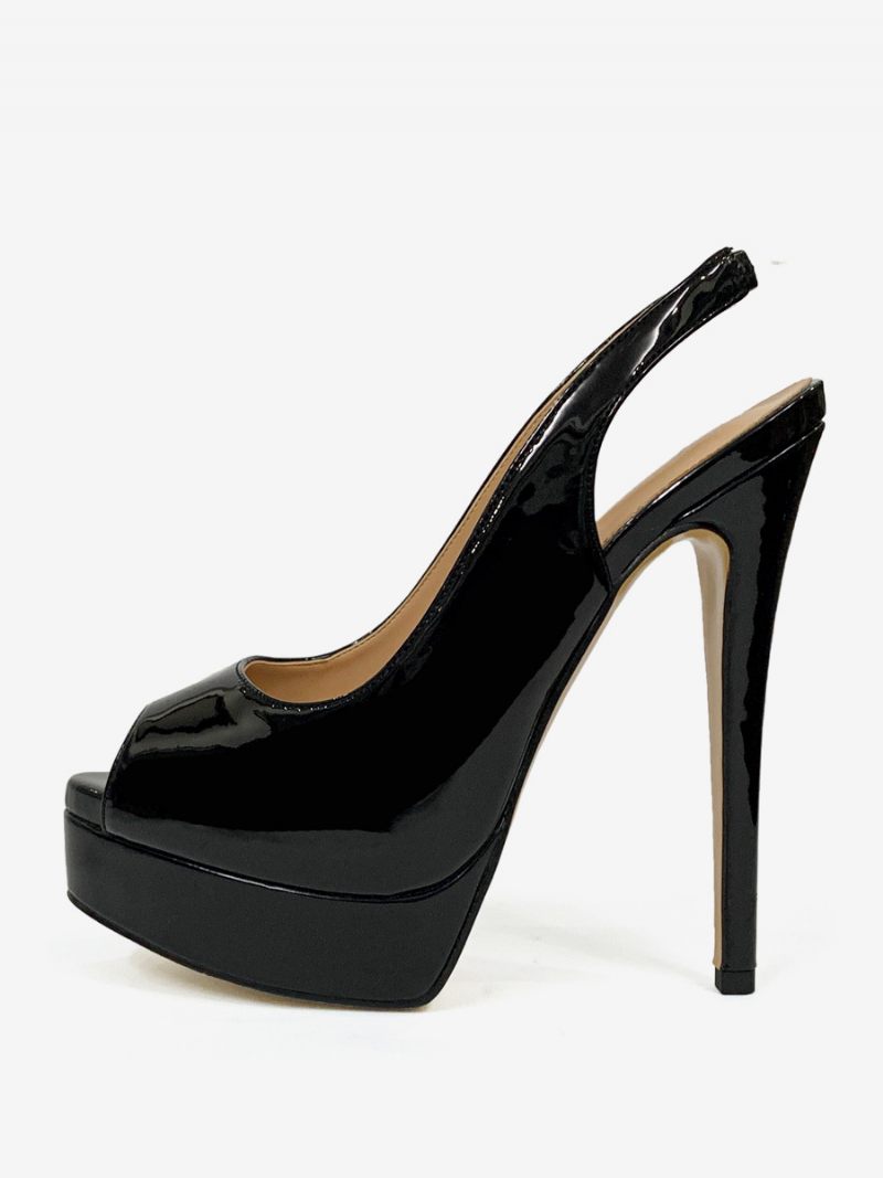 Femmes Talons Hauts Peep Toe Plateforme Talon Aiguille Escarpins