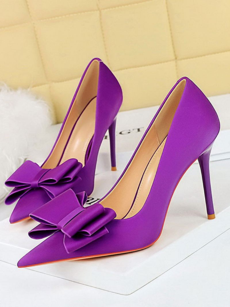 Femmes Talons Hauts Talon Aiguille Satiné Escarpins - Violet