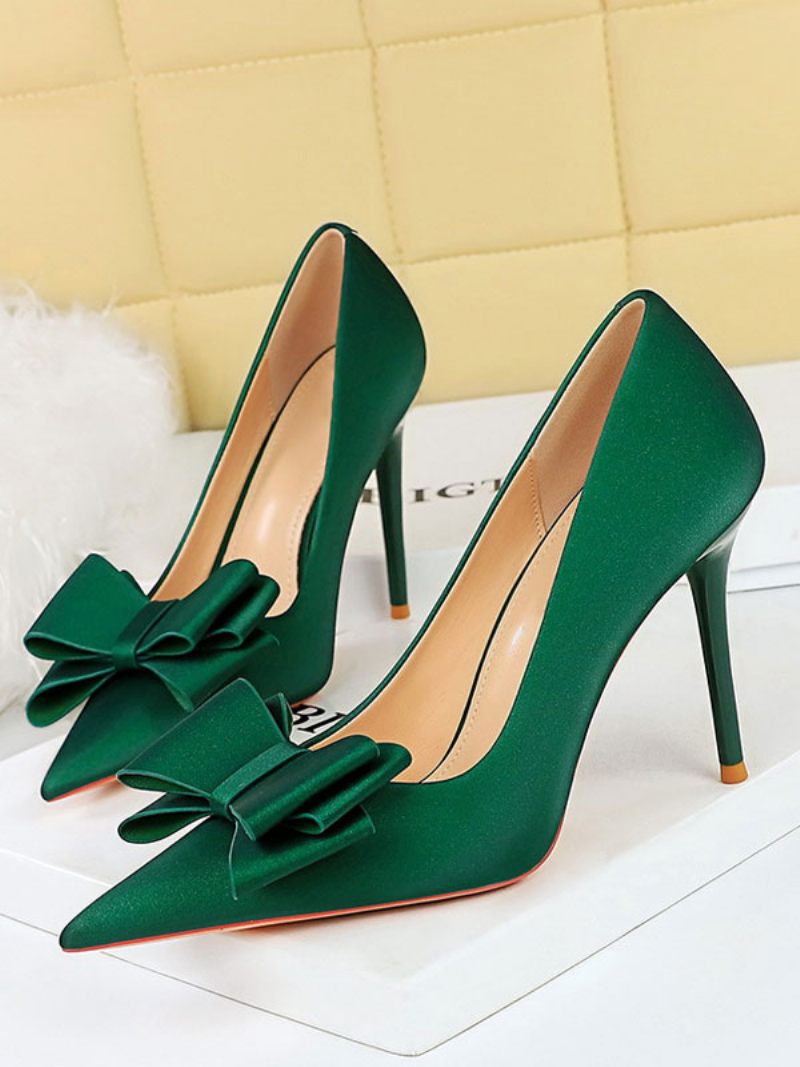 Femmes Talons Hauts Talon Aiguille Satiné Escarpins - Vert