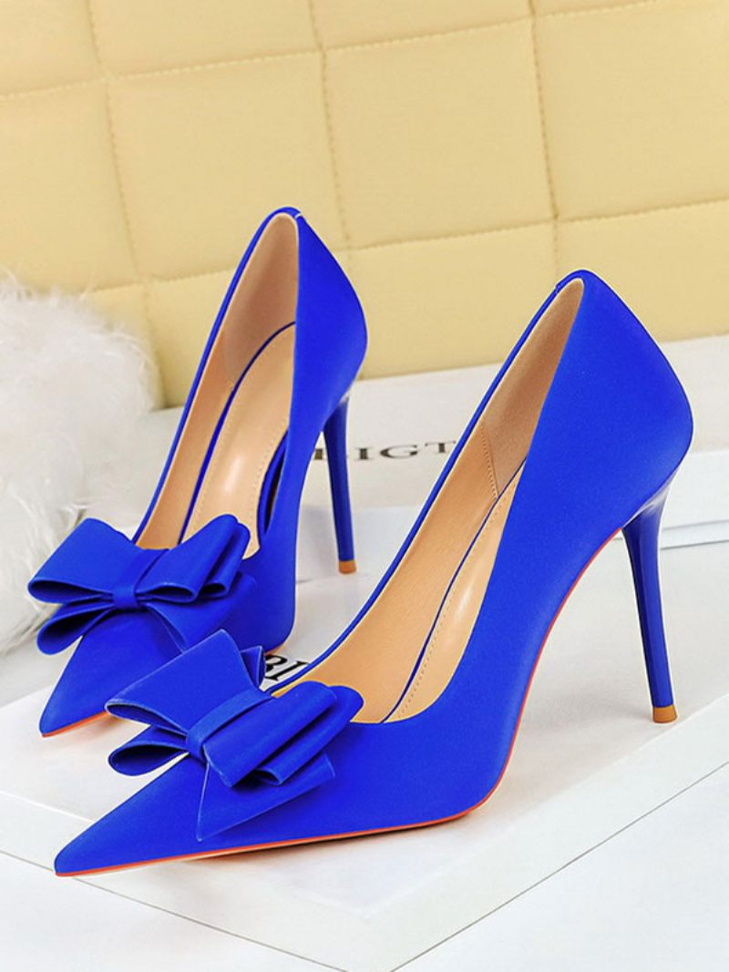 Femmes Talons Hauts Talon Aiguille Satiné Escarpins - Bleu Royal