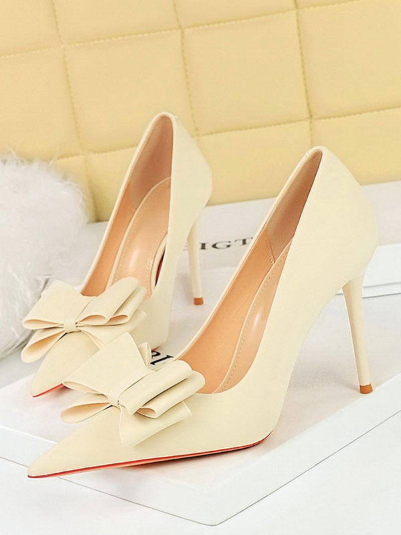 Femmes Talons Hauts Talon Aiguille Satiné Escarpins - Beige