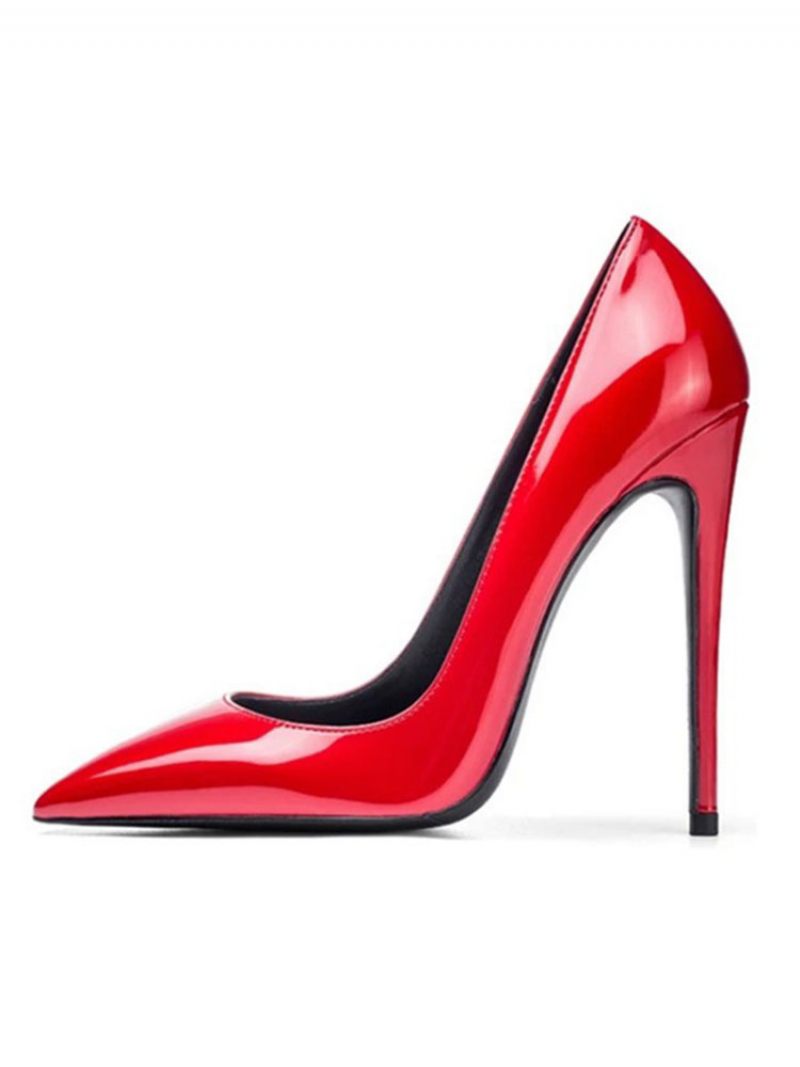 Talons Hauts Pour Femmes Bout Pointu Talon Aiguille Escarpins Sexy À La Mode - Rouge