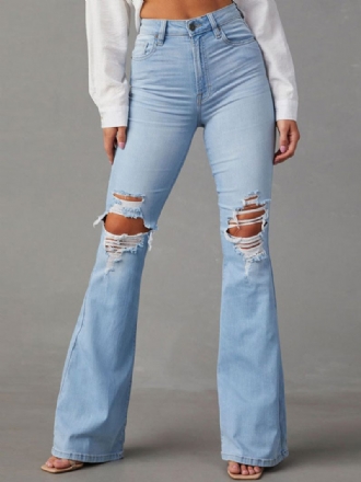 Femme Jeans Décontracté Taille Surélevée Polyester