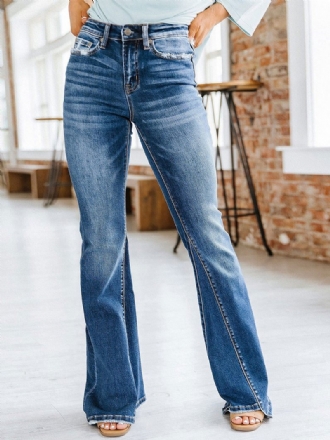 Jean Bootcut Taille Haute Coton Bas Évasé Printemps Pour Femmes 2024