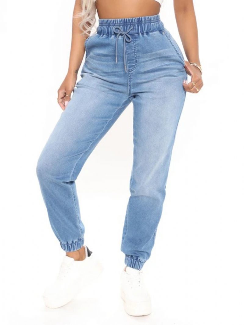 Jean Pour Femme Bleu Cool Coupe Fuselée Bas Coton