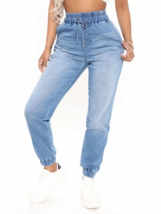 Jean Pour Femme Bleu Cool Coupe Fuselée Bas Coton