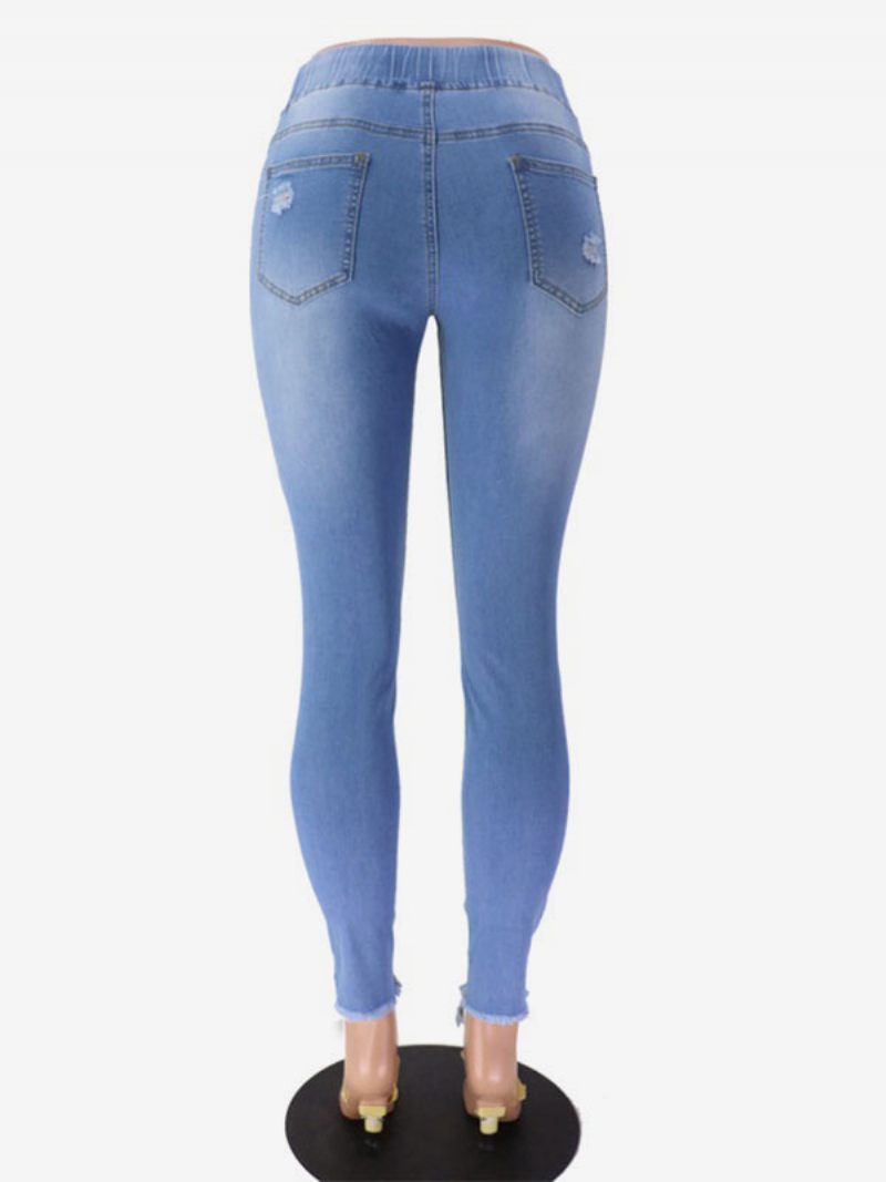 Jeans Décontractés Coton Pour Femmes - Bleu Ciel Clair 