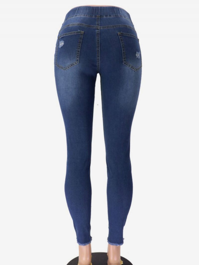 Jeans Décontractés Coton Pour Femmes -  Bleu Profond