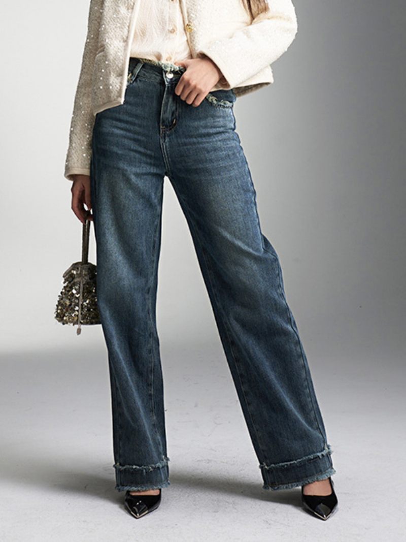 Jeans Pour Femme Moderne Bleu