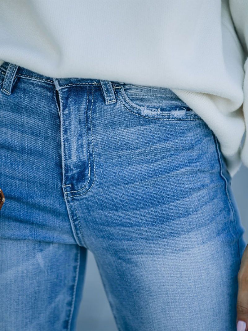 Pantalon Nettoyage Sol Denim Évasé Décontracté D'été Pour Femmes - Bleu