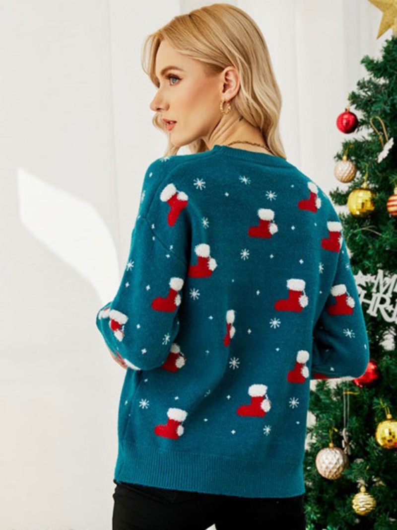 Pulls Pour Femmes Hauts Tricotés Noël 2024 - Bleu