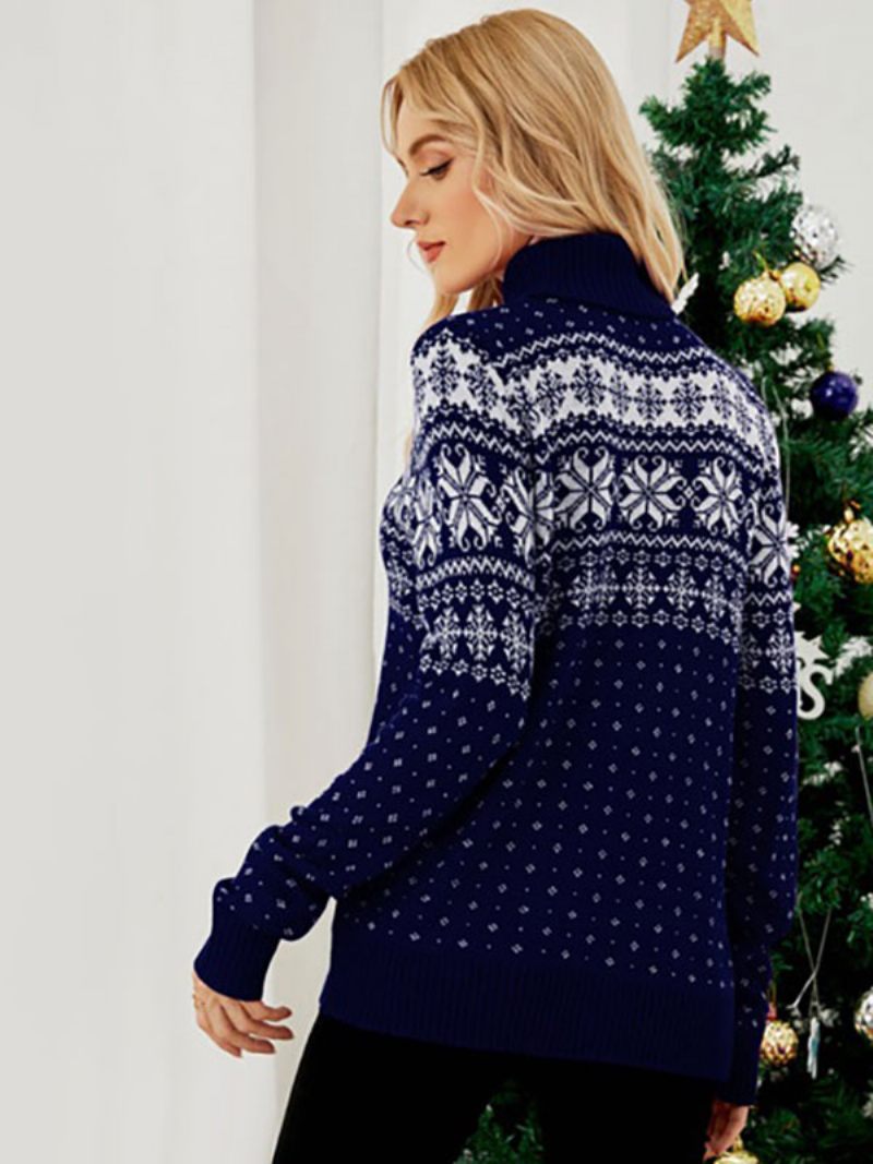 Pulls Pour Femmes Noël 2024 Pull Tricoté Hauts - Marine Foncé