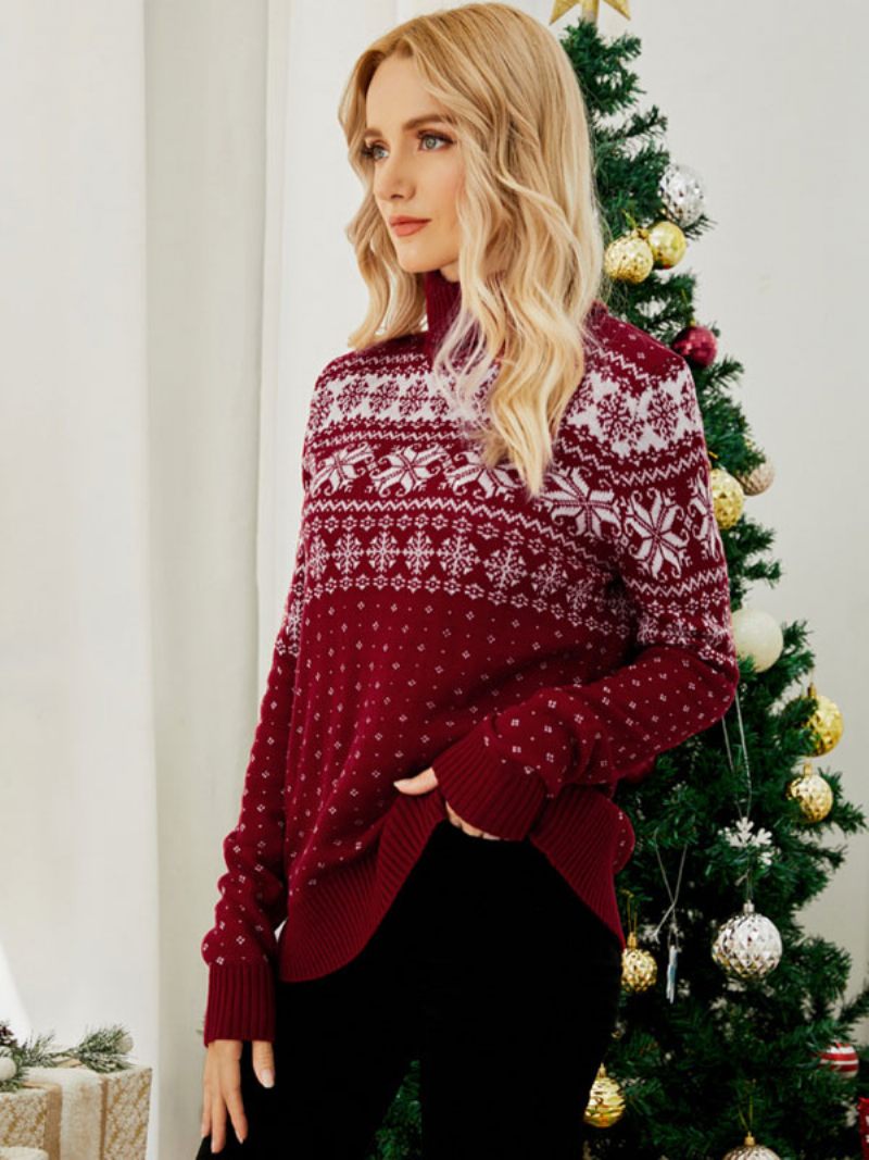 Pulls Pour Femmes Noël 2024 Pull Tricoté Hauts - Rouge