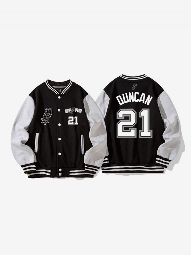 San Antonio Spurs Numéro 21 Duncan Veste Boutonnée Pour Hommes