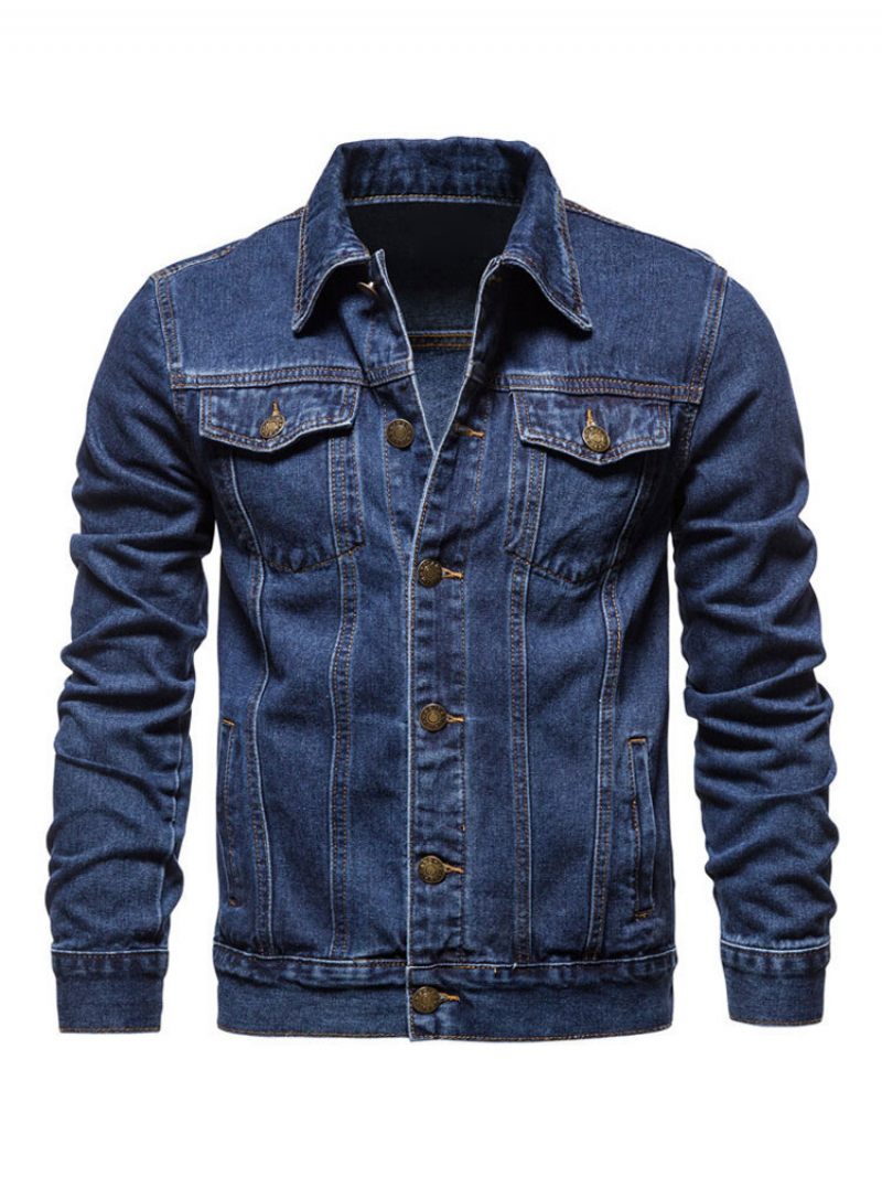 Vestes Et Manteaux Pour Hommes Veste Chic Bleu Ciel Clair Élégant - Bleu Profond