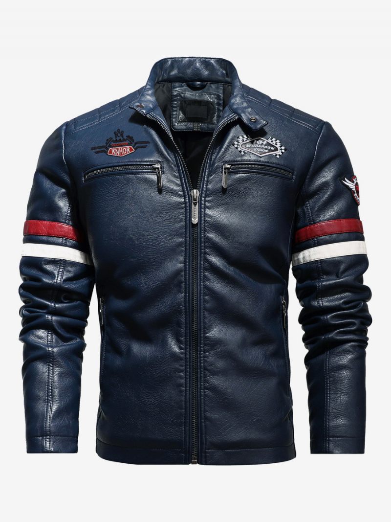 Vestes Et Manteaux Pour Hommes Veste Rayures Décontractées Rouge Cool - Bleu Profond