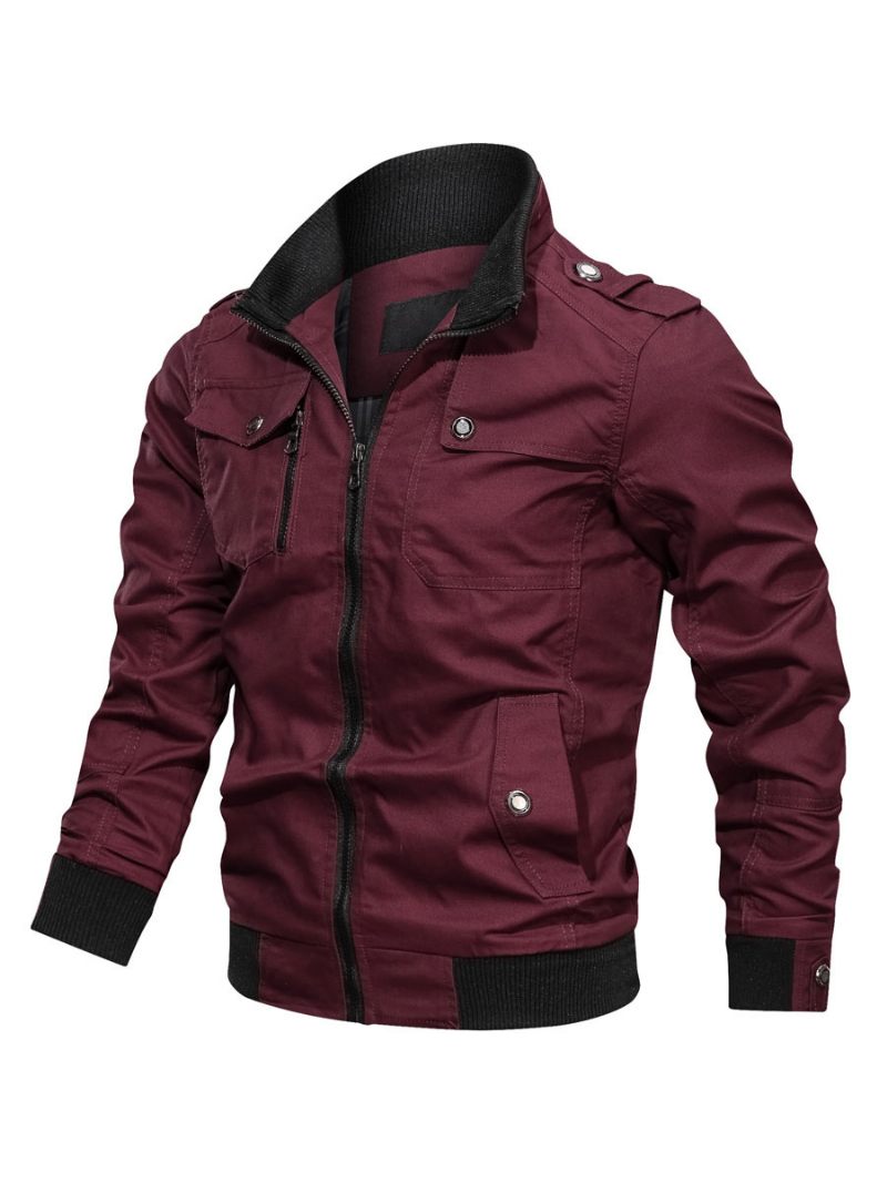 Vestes & Manteaux Homme Veste Chic Bordeaux Vert Moderne - Bourgogne