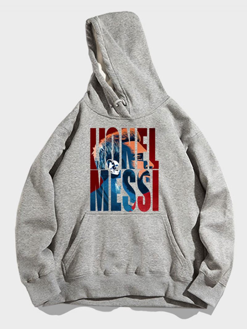 Argentine Messi Numéro 10 Sweat À Capuche Pour Homme - Gris Clair