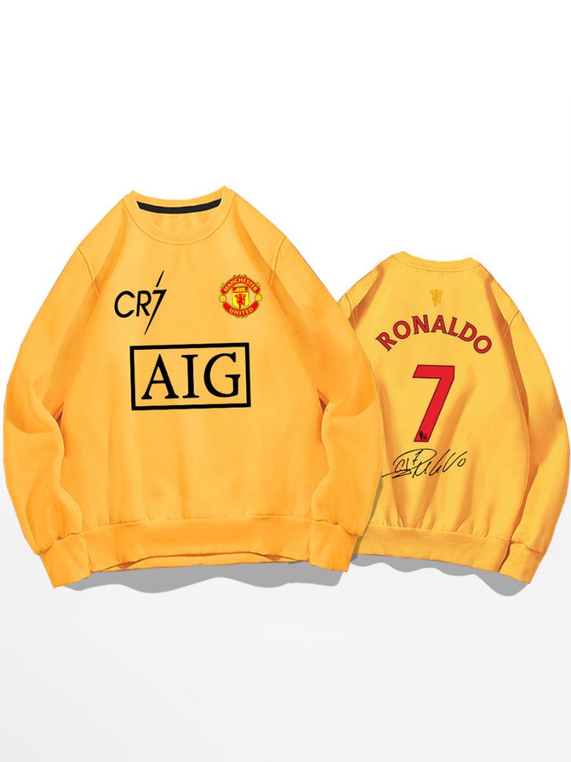 Cristiano Training Sweatshirt Ronaldo Numéro 7 Haut Homme - Jaune