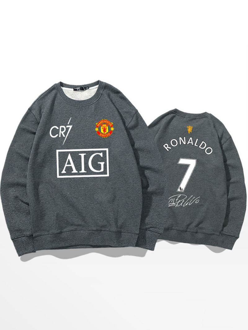 Cristiano Training Sweatshirt Ronaldo Numéro 7 Haut Homme - Gris