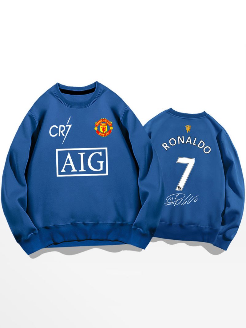 Cristiano Training Sweatshirt Ronaldo Numéro 7 Haut Homme - Bleu