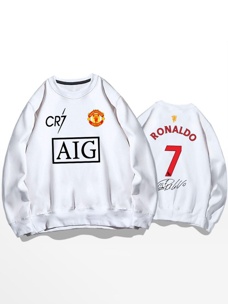 Cristiano Training Sweatshirt Ronaldo Numéro 7 Haut Homme - Blanc