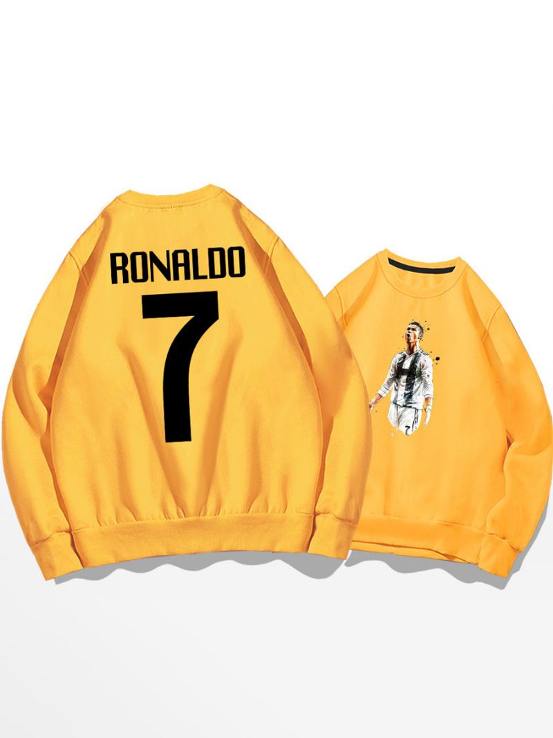 Cristiano Training Sweatshirt Ronaldo Numéro 7 Haut Homme - Jaune