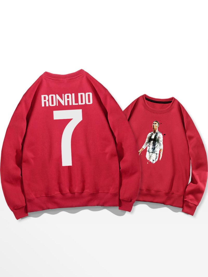 Cristiano Training Sweatshirt Ronaldo Numéro 7 Haut Homme - Rouge