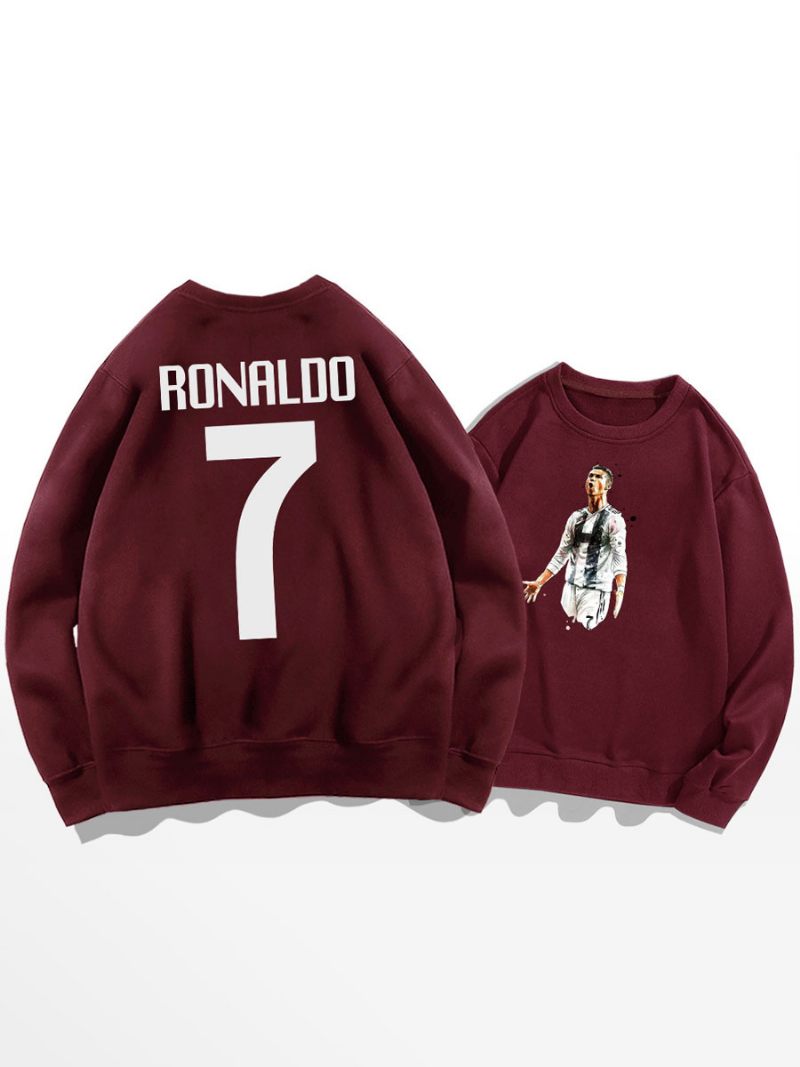 Cristiano Training Sweatshirt Ronaldo Numéro 7 Haut Homme - Bourgogne