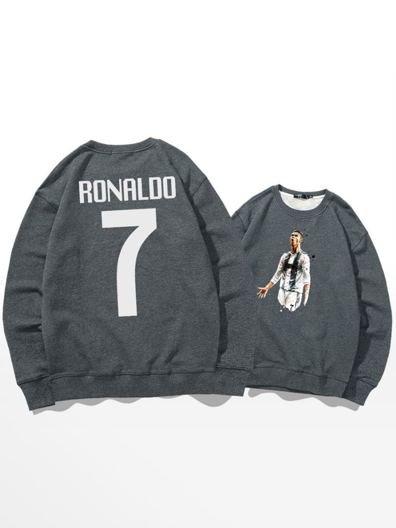 Cristiano Training Sweatshirt Ronaldo Numéro 7 Haut Homme - Gris