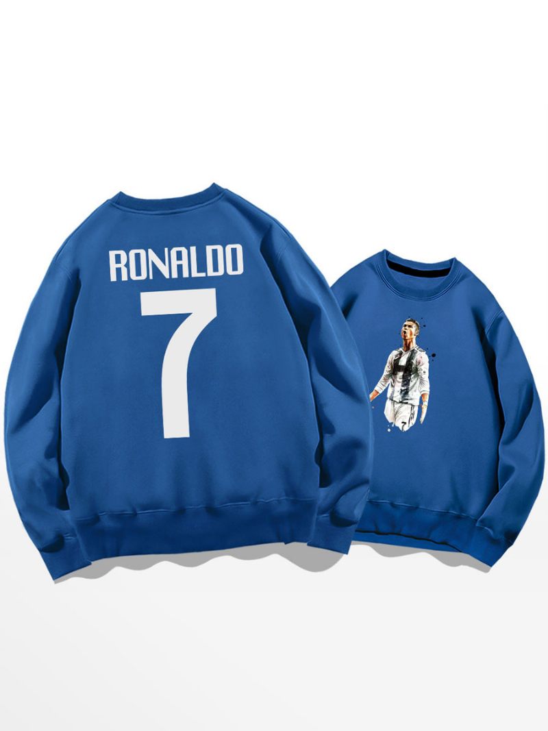 Cristiano Training Sweatshirt Ronaldo Numéro 7 Haut Homme - Bleu